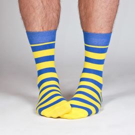 Жёлто-синие носки в полоску Babushka