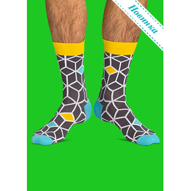 Носки Серый кубизм