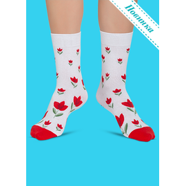 Носки Красные тюльпаны