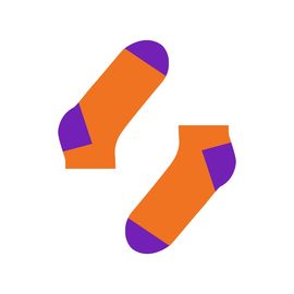 Оранжевый с фиолетовой пяткой