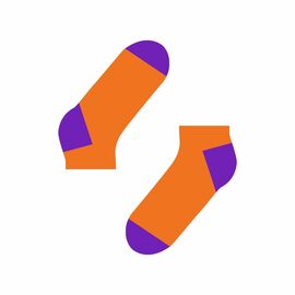 Оранжевый с фиолетовой пяткой