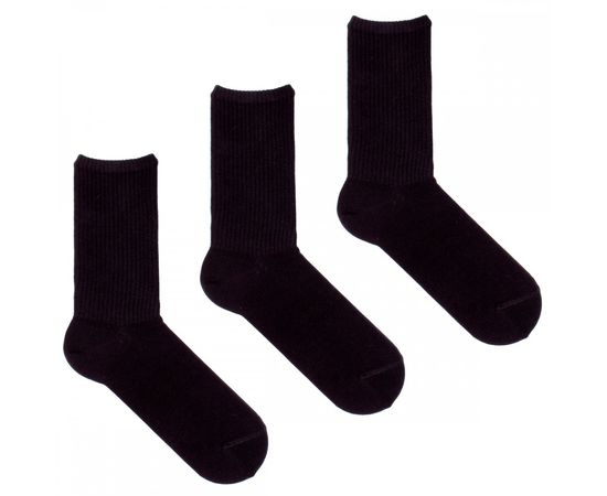 Набор носков со спортивной резинкой, 3 пары черные