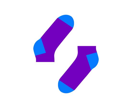 Фиолетовый с бирюзовой пяткой